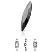 Preciosa® Slim Navette MAXIMA - 15x4mm Jet Hematite