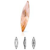 Preciosa® Slim Navette MAXIMA - 15x4mm Light Peach