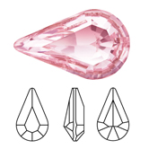 Preciosa® Point Back MAXIMA Fancy Stone - Pear 6x3.6mm Light Rose