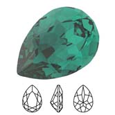 Preciosa® Baroque Pear MAXIMA - 14x10mm Emerald