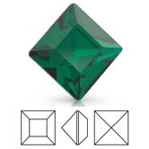 Preciosa® Square MAXIMA - 3x3mm Emerald