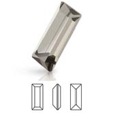 Preciosa® Baguette MAXIMA - 4x2mm Black Diamond