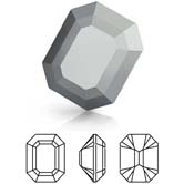 Preciosa® Octagon MAXIMA - 8x6mm Jet Hematite