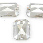 SWAROVSKI® ELEMENTS (3252) Emerald Cut Sew-on Rhinestones 20x14mm Crystal Silver Shade