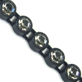 VALUE BRIGHT™ Plastic Rhinestone Banding 1 Row PP26 (SS13) Black Diamond - Black