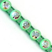 VALUE BRIGHT™ Plastic Rhinestone Banding 1 Row PP26 (SS13) Crystal AB - Acid Green