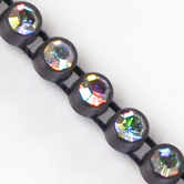 VALUE BRIGHT™ Plastic Rhinestone Banding 1 Row PP26 (SS13) Crystal AB - Black