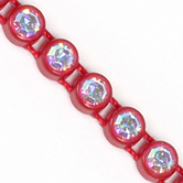 VALUE BRIGHT™ Plastic Rhinestone Banding 1 Row PP26 (SS13) Crystal AB - Flame Red