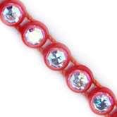 VALUE BRIGHT™ Plastic Rhinestone Banding 1 Row PP26 (SS13) Crystal AB - Fluorecent Orange