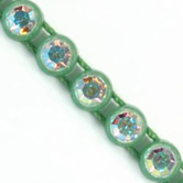 VALUE BRIGHT™ Plastic Rhinestone Banding 1 Row PP26 (SS13) Crystal AB - Green