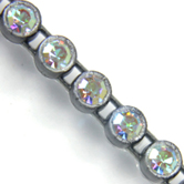 VALUE BRIGHT™ Plastic Rhinestone Banding 1 Row PP26 (SS13) Crystal AB - Grey