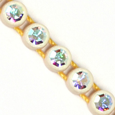 VALUE BRIGHT™ Plastic Rhinestone Banding 1 Row PP26 (SS13) Crystal AB - Natural Sand