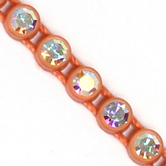 VALUE BRIGHT™ Plastic Rhinestone Banding 1 Row PP26 (SS13) Crystal AB - Terracotta