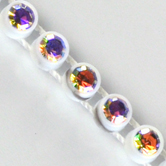 VALUE BRIGHT™ Plastic Rhinestone Banding 1 Row PP26 (SS13) Crystal AB - White