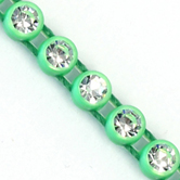 VALUE BRIGHT™ Plastic Rhinestone Banding 1 Row PP26 (SS13) Crystal Clear - Acid Green