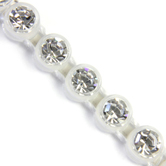 VALUE BRIGHT™ Plastic Rhinestone Banding 1 Row PP26 (SS13) Crystal Clear - Alabaster