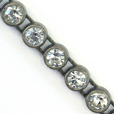 VALUE BRIGHT™ Plastic Rhinestone Banding 1 Row PP26 (SS13) Crystal Clear - Antique Gold