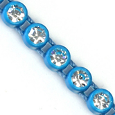 VALUE BRIGHT™ Plastic Rhinestone Banding 1 Row PP26 (SS13) Crystal Clear - Aqua