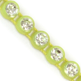 VALUE BRIGHT™ Plastic Rhinestone Banding 1 Row PP26 (SS13) Crystal Clear - Fluorecent Yellow