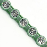 VALUE BRIGHT™ Plastic Rhinestone Banding 1 Row PP26 (SS13) Crystal Clear - Green