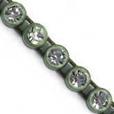 VALUE BRIGHT™ Plastic Rhinestone Banding 1 Row PP26 (SS13) Crystal Clear - Khaki