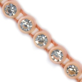 VALUE BRIGHT™ Plastic Rhinestone Banding 1 Row PP26 (SS13) Crystal Clear - Orange