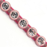 VALUE BRIGHT™ Plastic Rhinestone Banding 1 Row PP26 (SS13) Crystal Clear - Pink