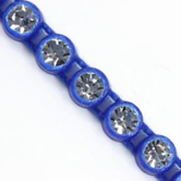 VALUE BRIGHT™ Plastic Rhinestone Banding 1 Row PP26 (SS13) Crystal Clear - Royal Blue