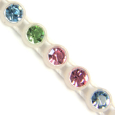 VALUE BRIGHT™ Plastic Rhinestone Banding 1 Row PP26 (SS13) Light Multi Color - Alabaster