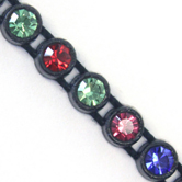 VALUE BRIGHT™ Plastic Rhinestone Banding 1 Row PP26 (SS13) Multi Color - Black