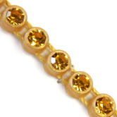 VALUE BRIGHT™ Plastic Rhinestone Banding 1 Row PP26 (SS13) Topaz - Gold