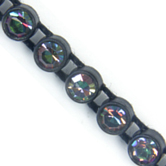 VALUE BRIGHT™ Plastic Rhinestone Banding 1 Row PP26 (SS13) Vitrail Medium - Black